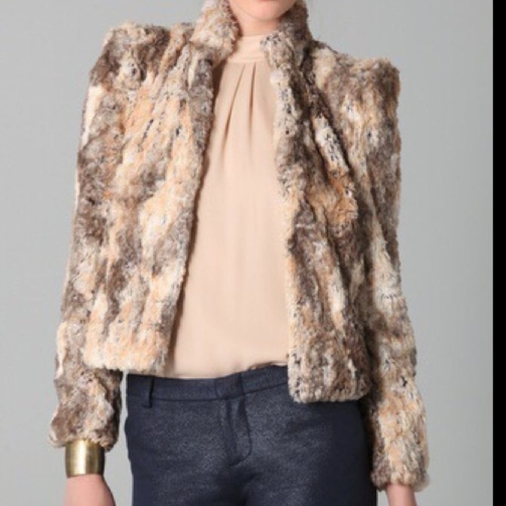Fuax Fur Alice and Olivia Crop Jacket